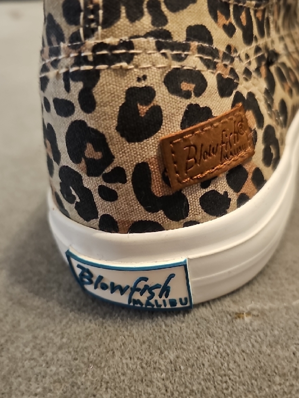Blowfish Leopard Print Lace-Up Sneakers - Tan, Black, White - Picture 2 of 4